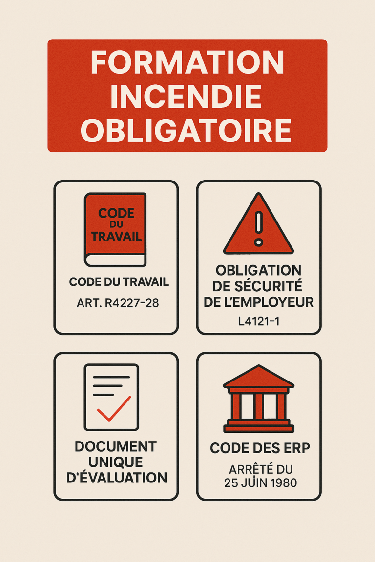Formation incendie obligatoire: ce que dit la règlementation.