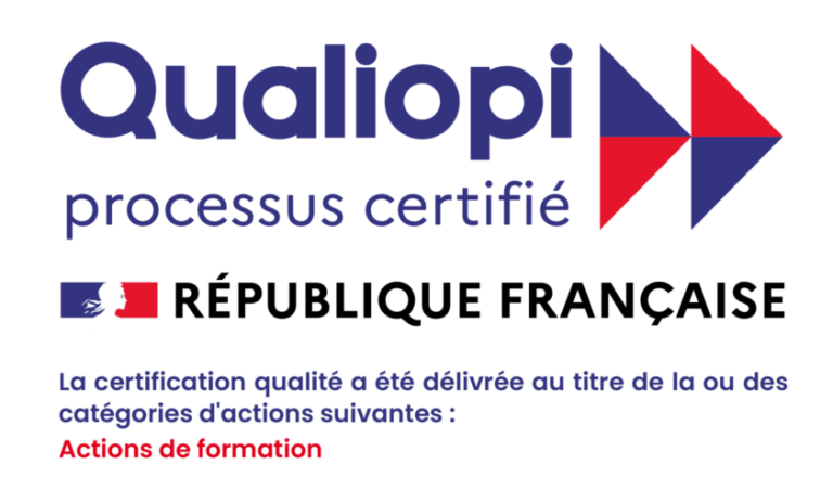 Logo Qualiopi processus certifié — République française — catégorie : actions de formation