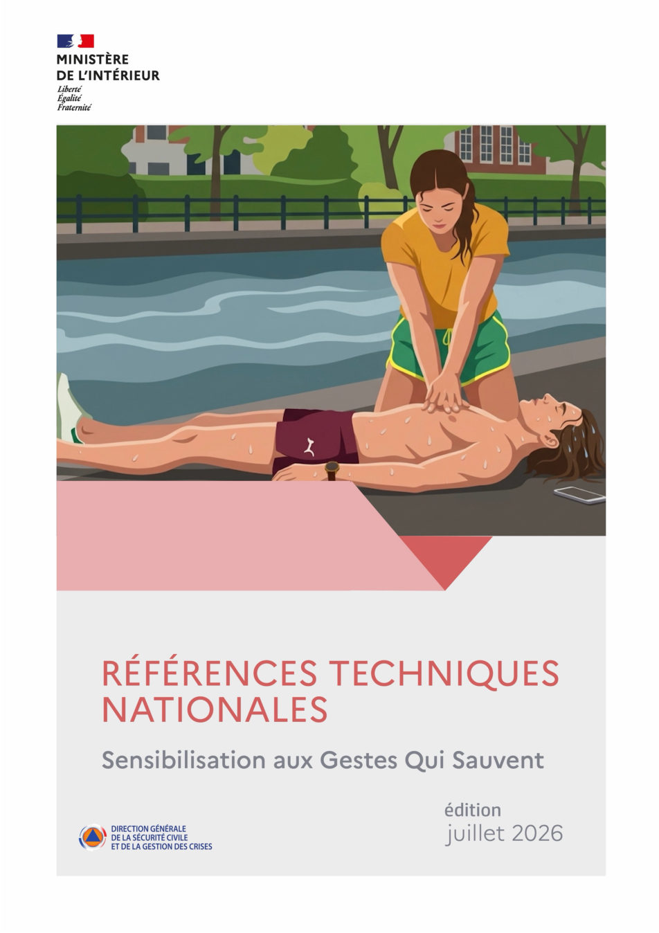 Couverture : références techniques nationales Sensibilisation aux gestes qui sauvent, édition juillet 2026