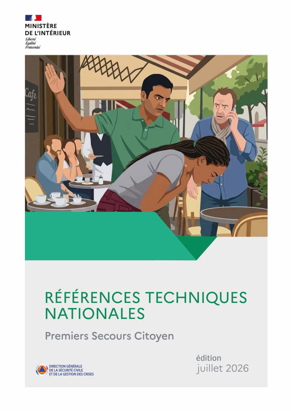 Couverture : références techniques nationales Premiers secours citoyen, édition juillet 2026
